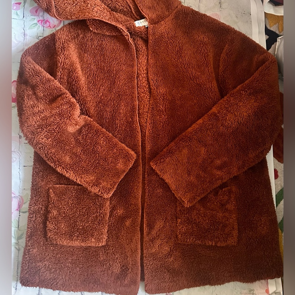 ♥️ 2/$10 Rust Brown Teddy Jacket